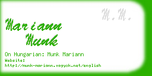 mariann munk business card